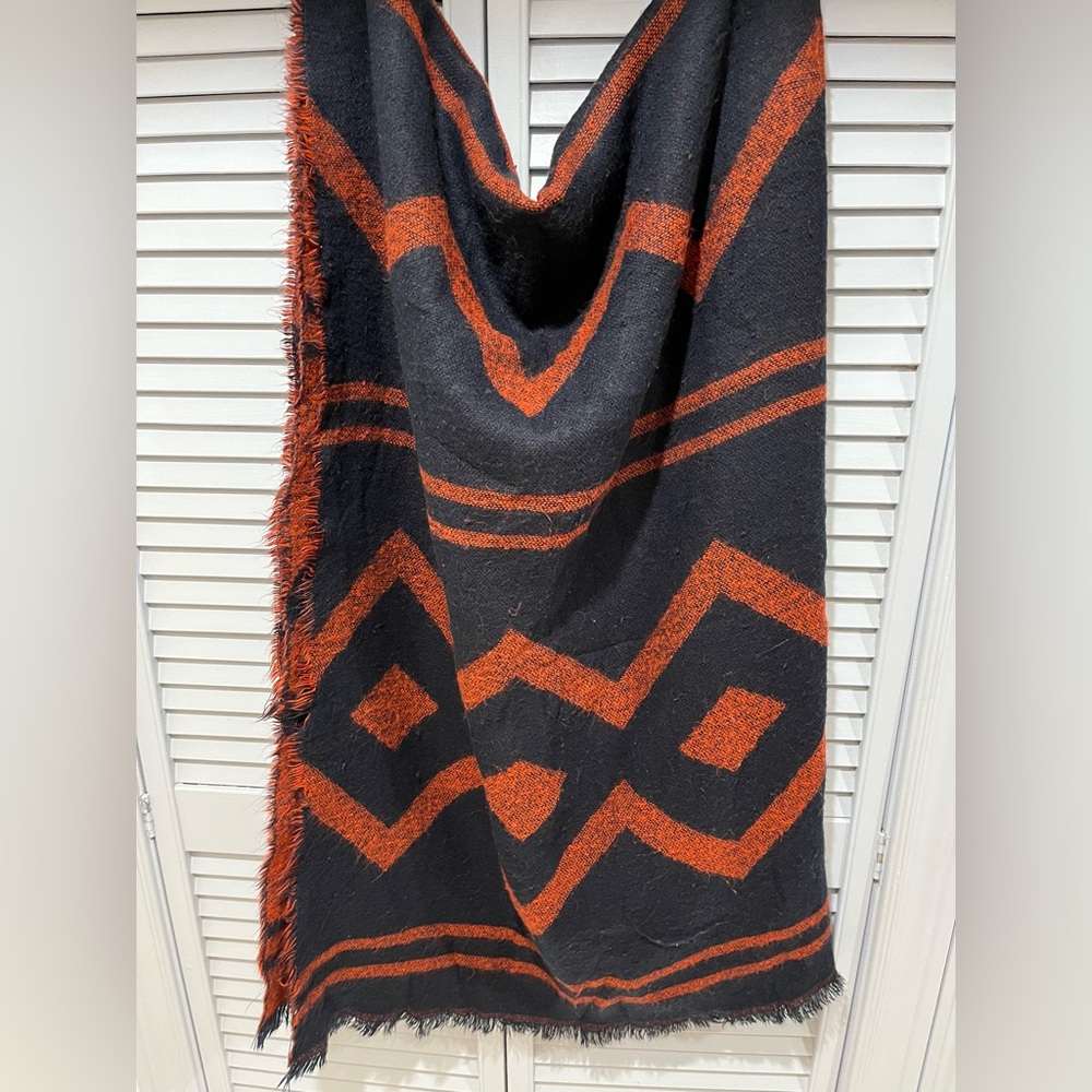 Navy/Red Blanket Scarf/Wrap